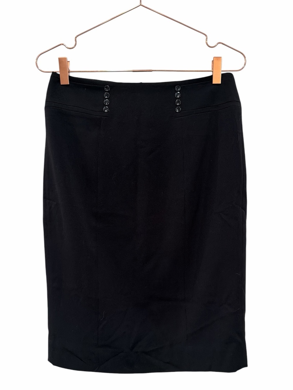 White House Black Market Black Midi Skirt Size 4